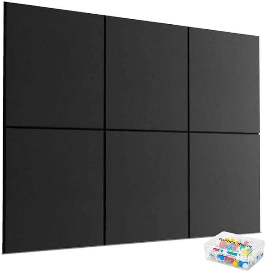 6 PIECE BULLETIN FELT BOARD WITH PUSH PINS FOR OFFICE USE