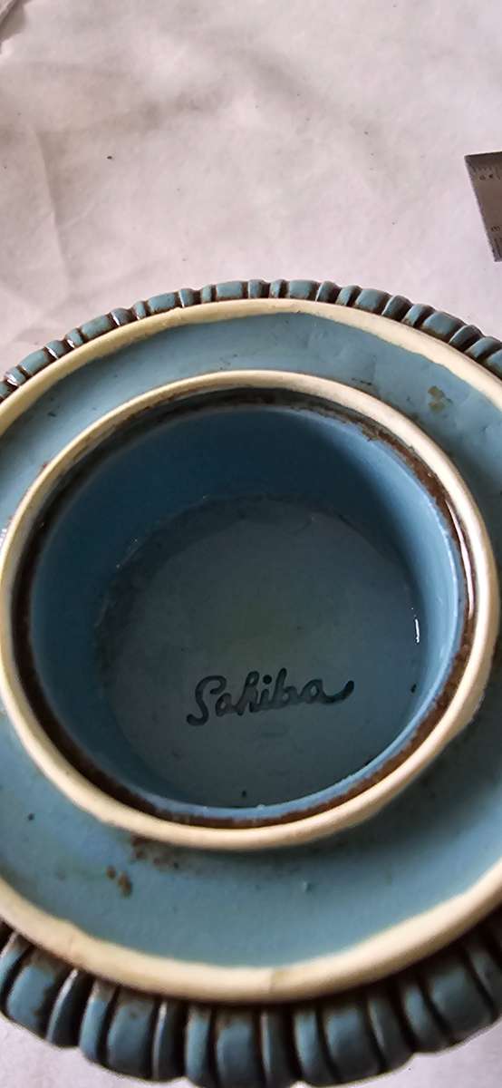 OLD RESIN MINI TEAPOT(HORSE AND CHARIOT EMBOSSED-SEE MARKINGS