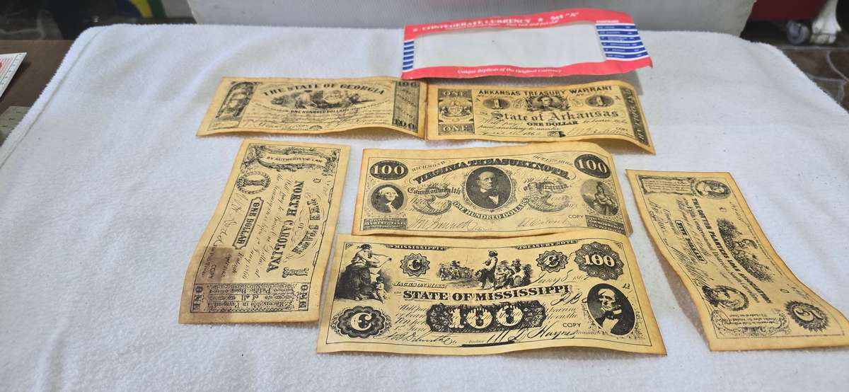 6 X OLD NOTES- UNIQUE REPLICAS OF THE ORIGINAL CURRENCY(1800's)