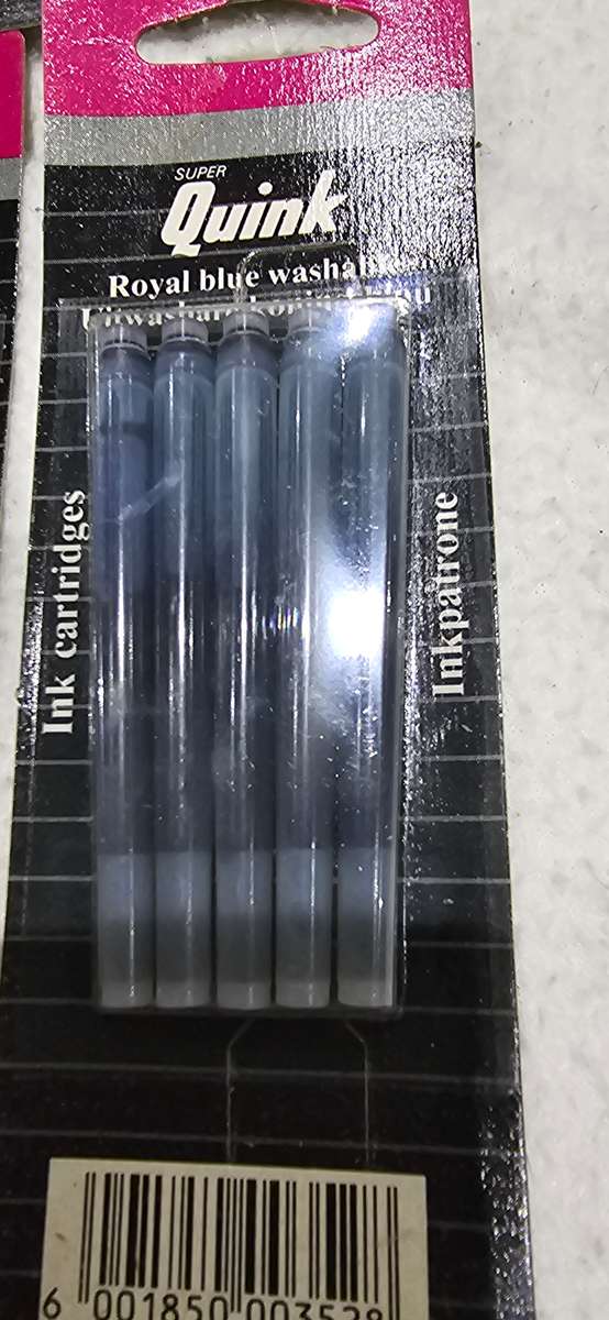 4 PACKS QUINK PARKER ROYAL BLUE WASHABLE INK CARTRIDGES