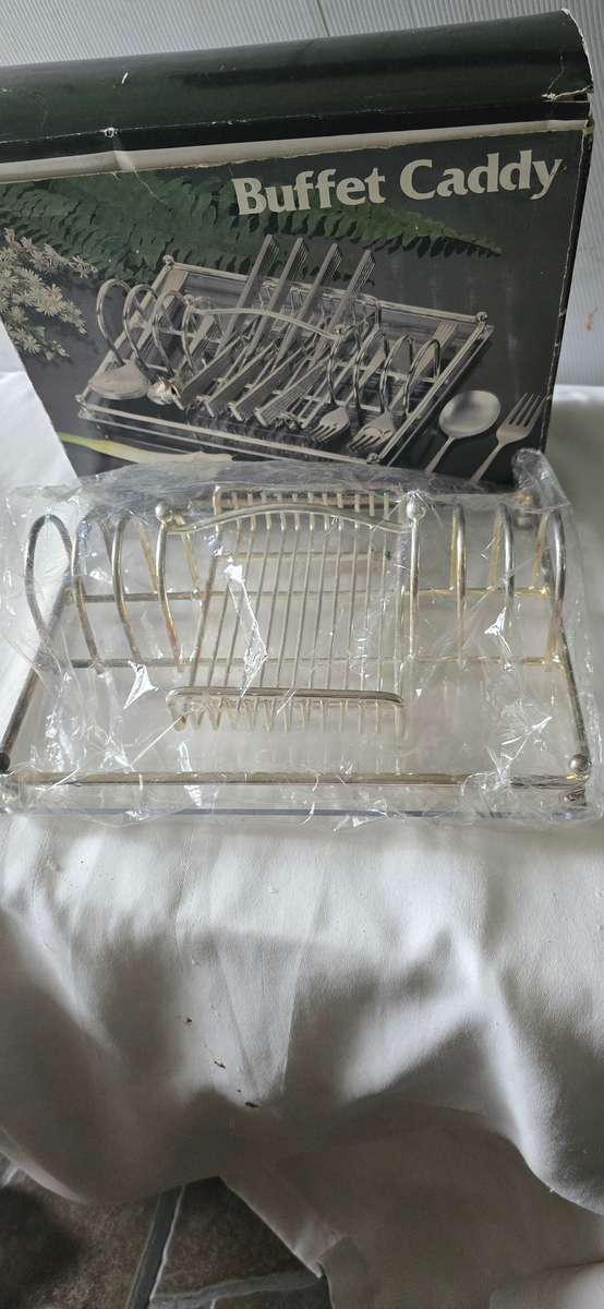 SILVERPLATED AND ACRYLIC BUFFET CADDY