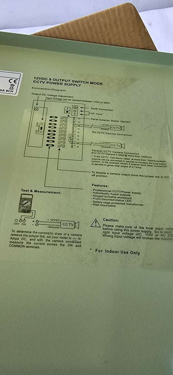 12 V 9 OUTPUT SWITCH MODE CCTV POWER SUPPL