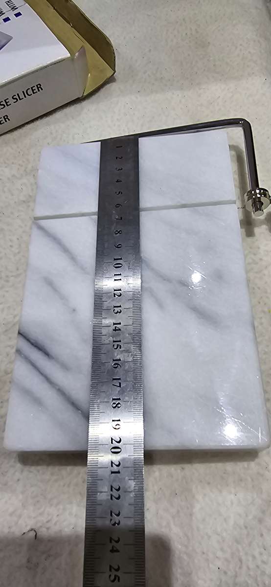 WHITE MARBLE CHEESE SLICER WITH SPARE CUTTER