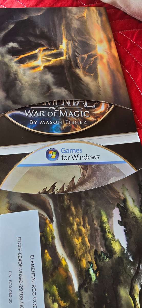 ELEMENTAL WAR OF MAGIC PC GAME WITH FIGURINE ,BOOKLET AND CANVAS MA WITH POSTERP
