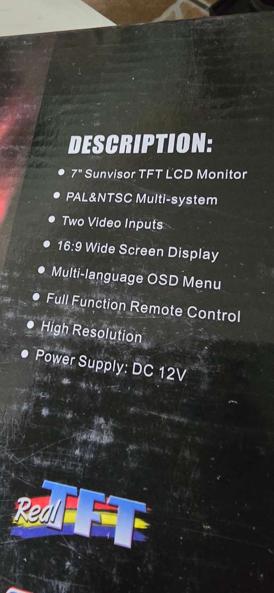 7"  CAR AUDIO SUN -VISOR TFT LCD MONITOR-REMOTE CONTROLLER