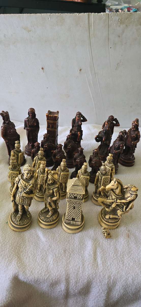 STUNNING ANTIQUE  CHESS PIECES(NOT COMPLETE)
