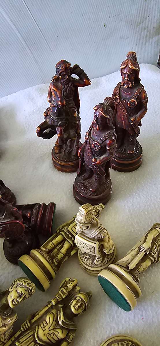 STUNNING ANTIQUE  CHESS PIECES(NOT COMPLETE)