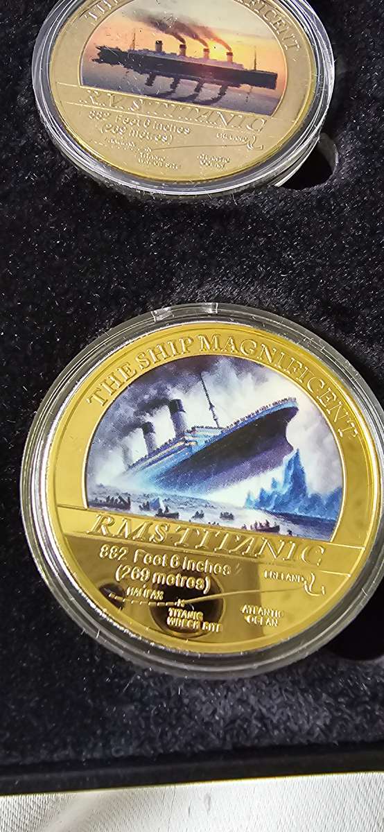 24K GOLD RMS TITANIC 5 DESIGNS COINS WITH CERTIFICATE