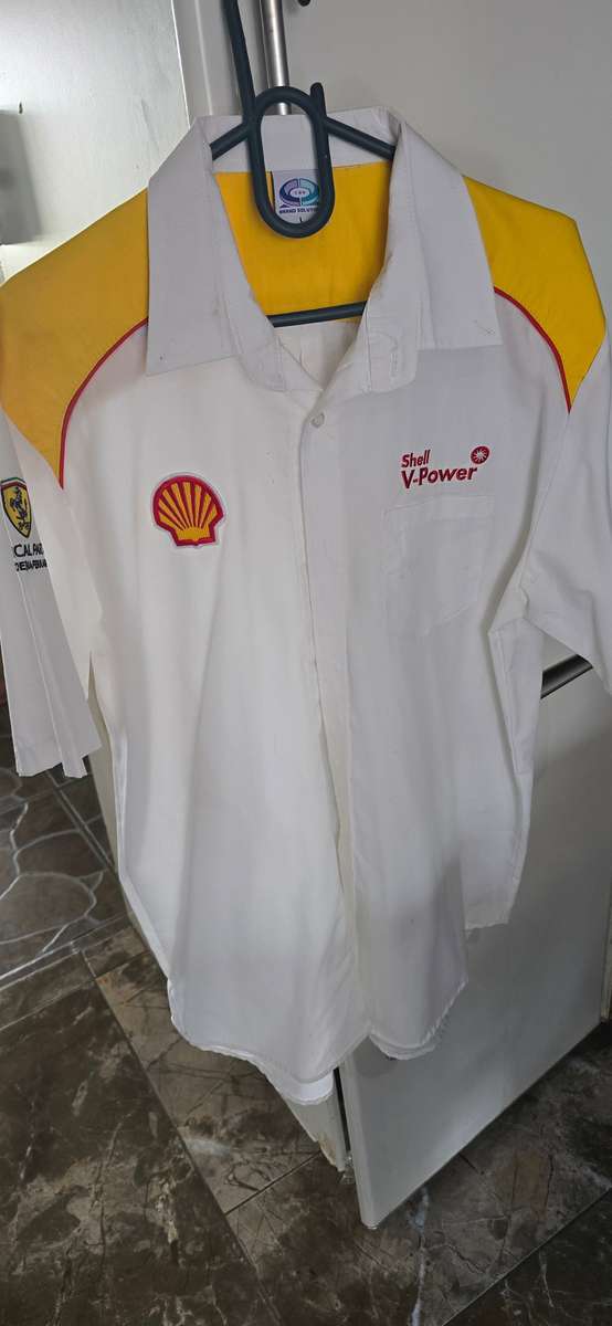 SHELL/FERRARI MENS COTTON SHIRT(LARGE)