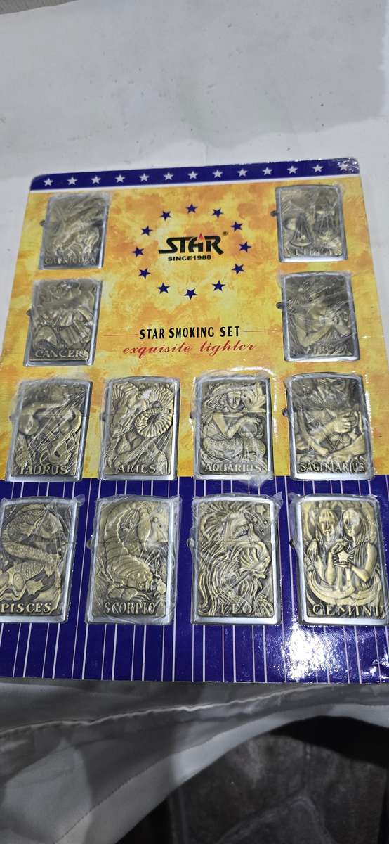 ZODIAC SIGN COMPLETE SET OF 12 CIGARETTE LIGHTERS