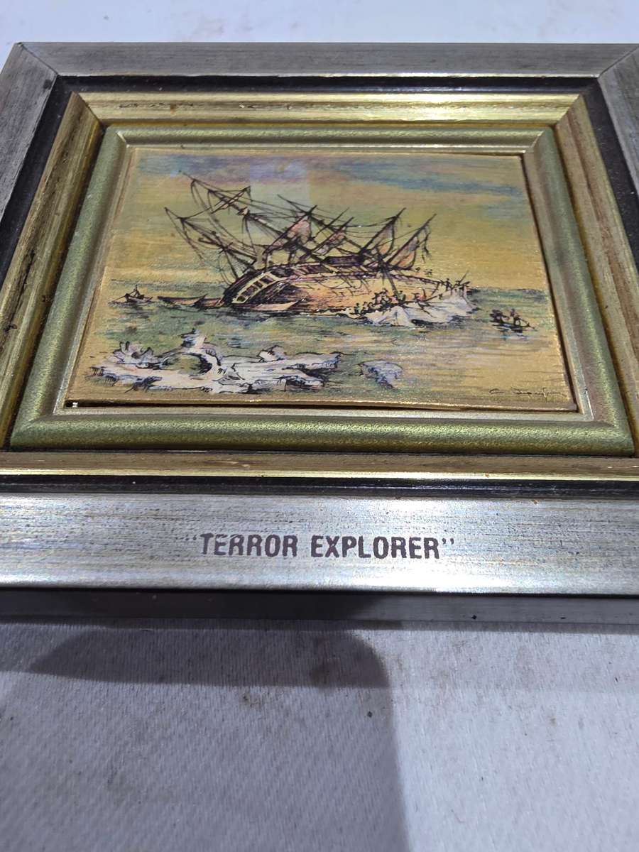 10 x Navigation Ships Miniature Frames (Art Silk Screen Handcrafted on 18K Gold Background) Inscrbed