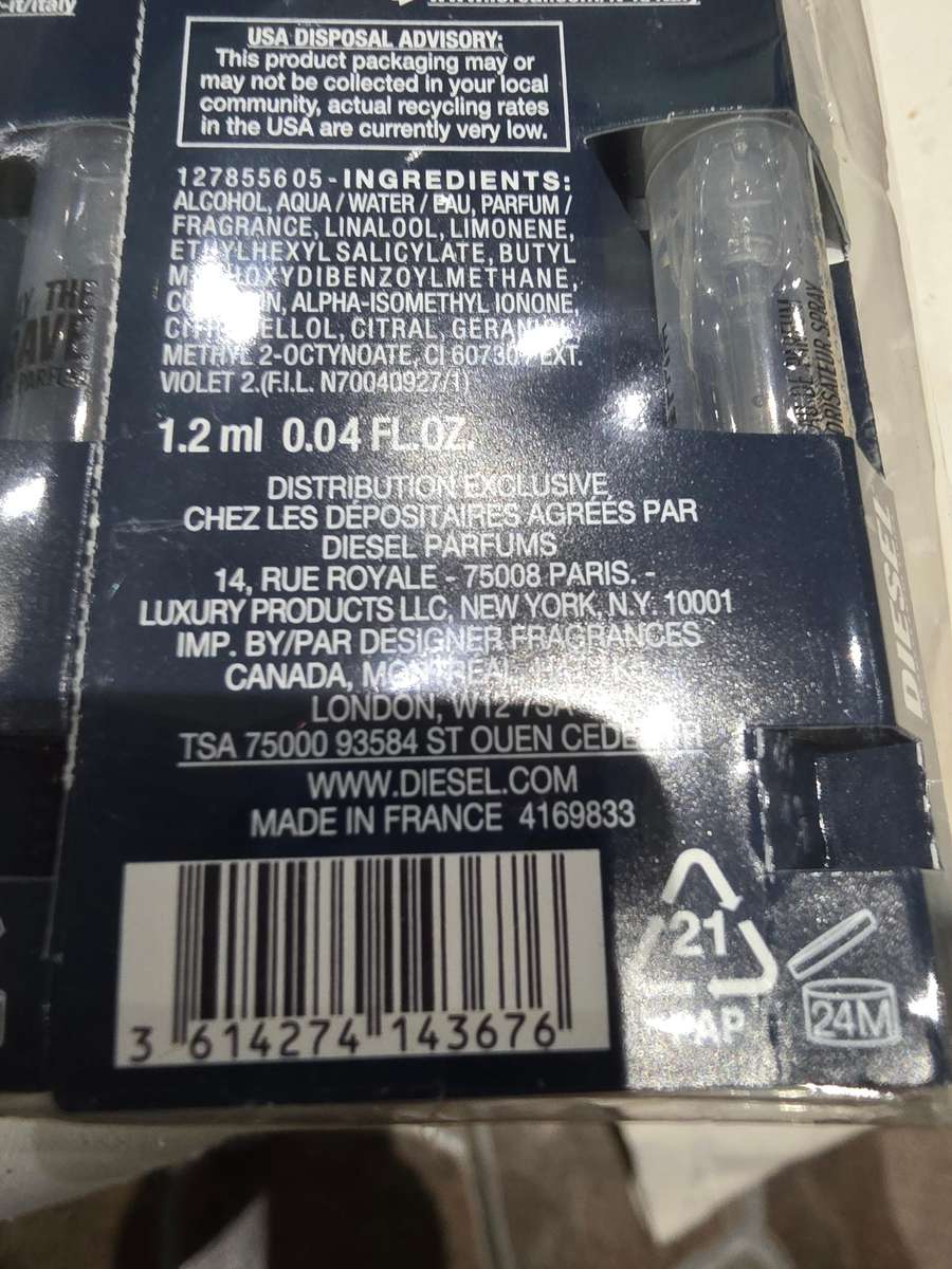 Pack of 8 Original Mens Diesel French Eau de Perfum (8 x 1.2ml)