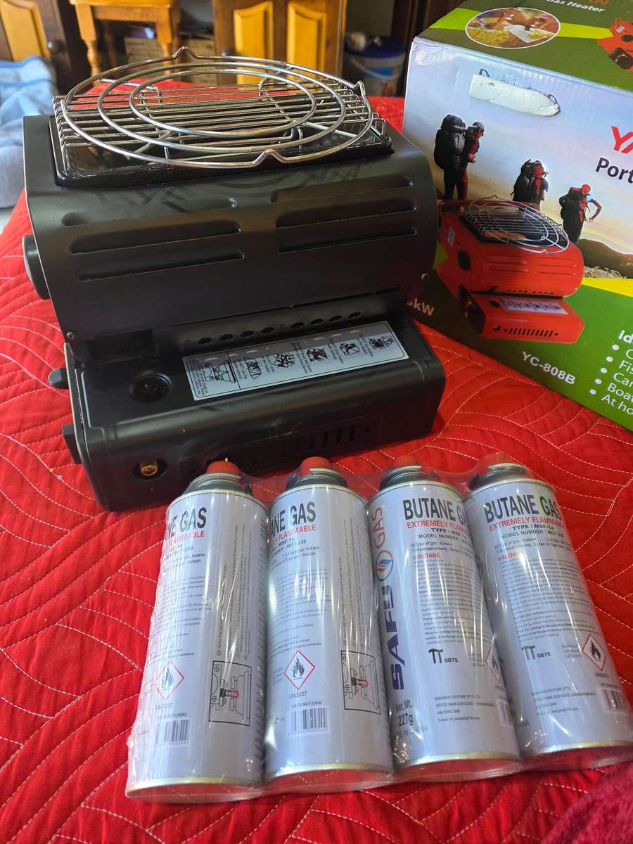 PORTABLE 2 IN ONE GAS HEATER INCL.4 CANISTER GAS