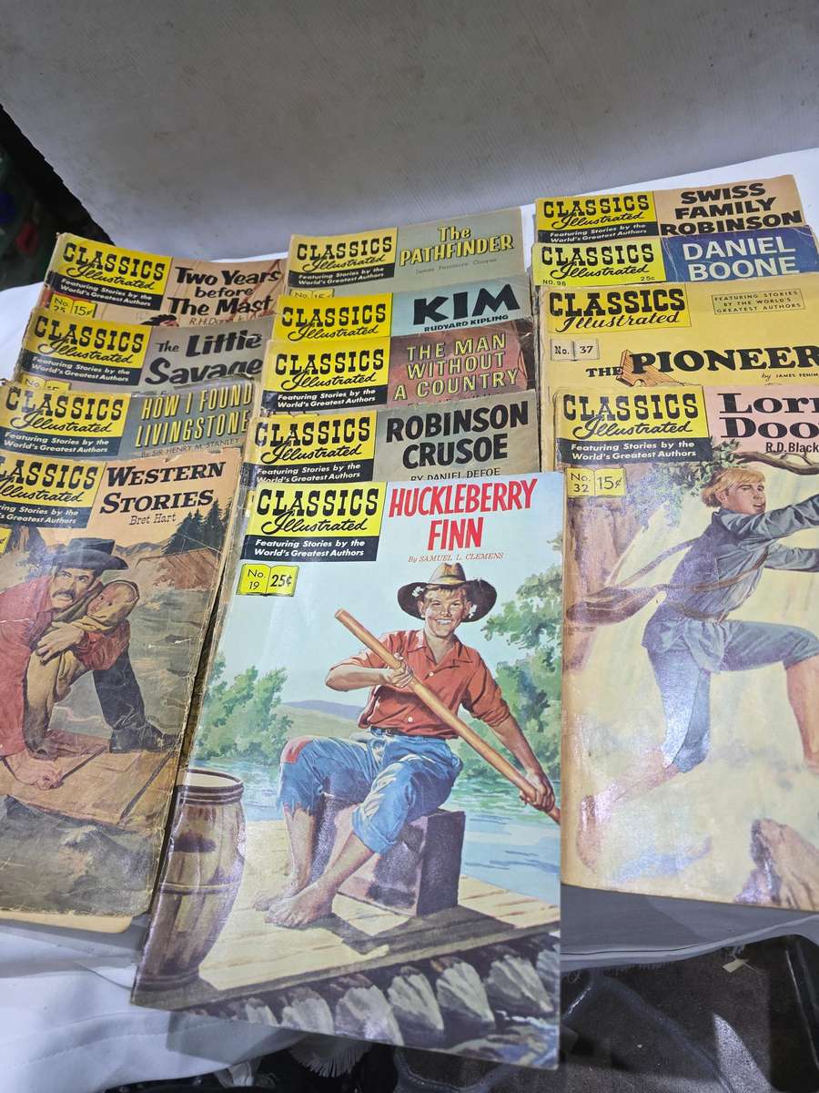 13 x CLASSIC ILLUSTRATED PAPERBACK COMICS(1964- 1970)