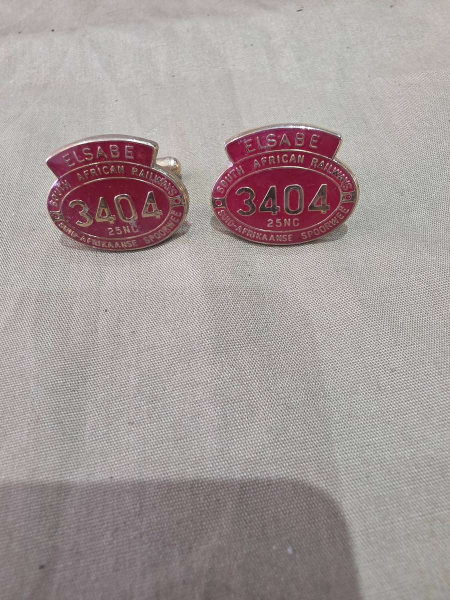 VINTAGE SOUTH AFRICAN RAILWAY SIGN CUFFLINKS