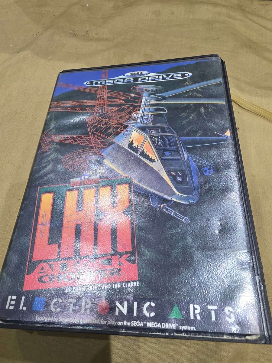 SEGA MEGA DRIVE LHX ATTACK CHOPPER GAME CARTRIDGE