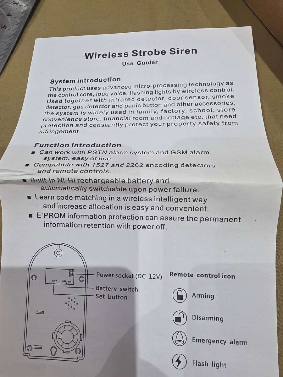 OUTDOOR SIREN ALARM SYSTEM