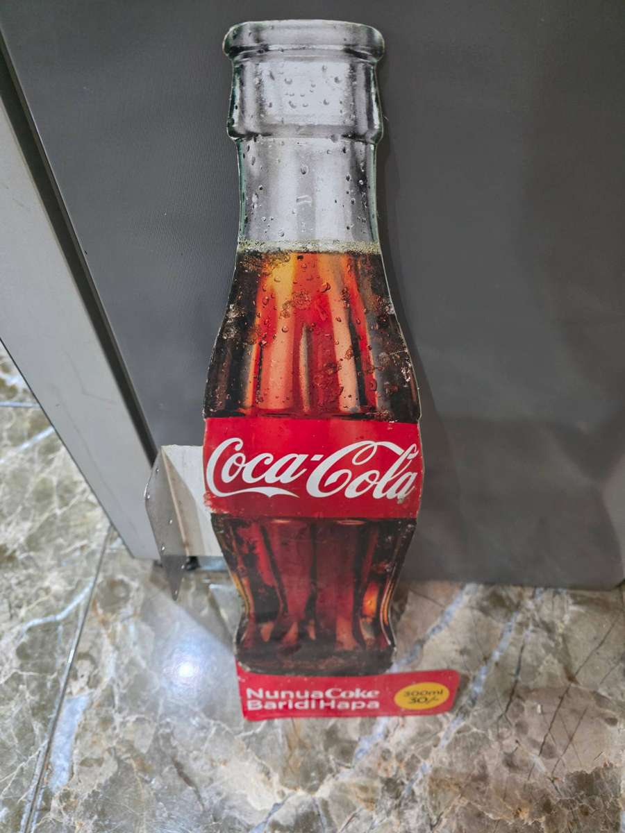 METAL COCA-COLA SIGN(REVERSIBLE SIGNS ON BOTH SIDES) 72CM TALL