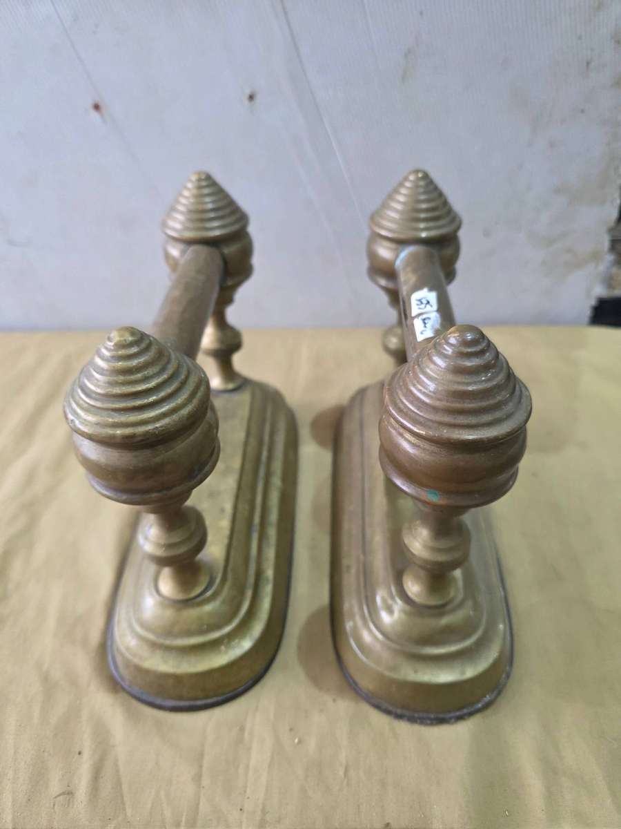 PAIR OF VINTAGE BRASS DOOR HANDLES-SEE PHOTOS FOR SIZE