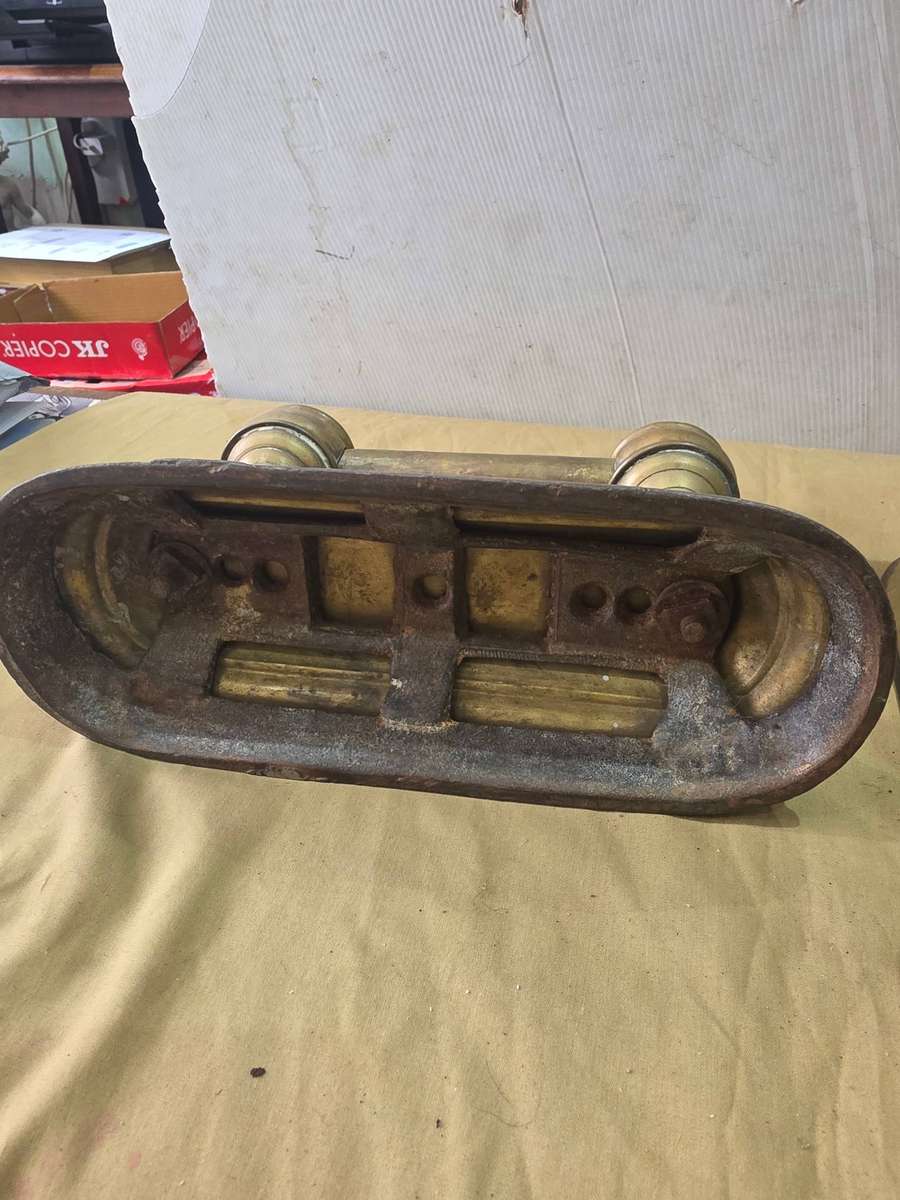 PAIR OF VINTAGE BRASS DOOR HANDLES-SEE PHOTOS FOR SIZE