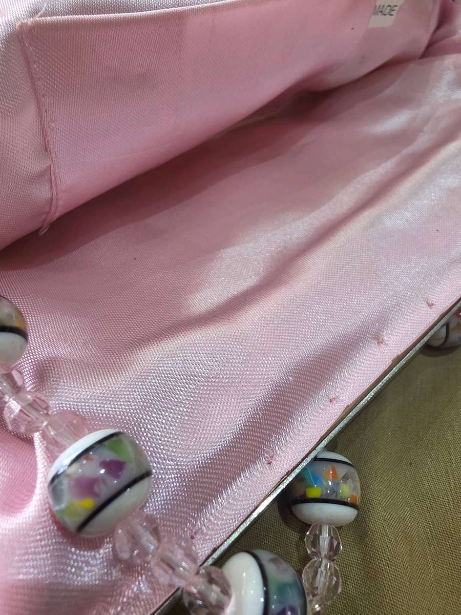 VINTAGE SATIN SEQUENCE LADIES CLUTCH BAG