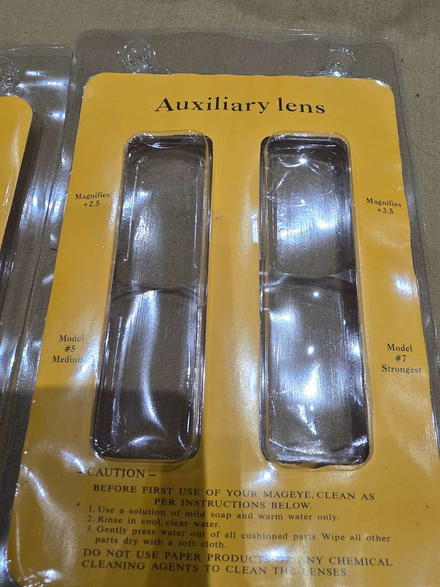 GLASSES TYPE (HEAD ON) MAGINIFIER WITH FOUR SIZE CHANGEABLE AUXILIARY LENS