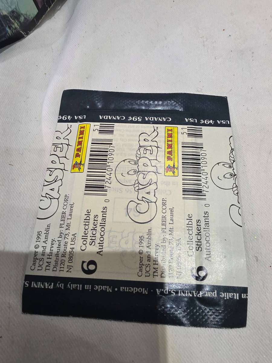 BOX OF 50 CASPER THE FRIENDLY GHOST COLLECTABLE STICKERS(300 STICKERS)