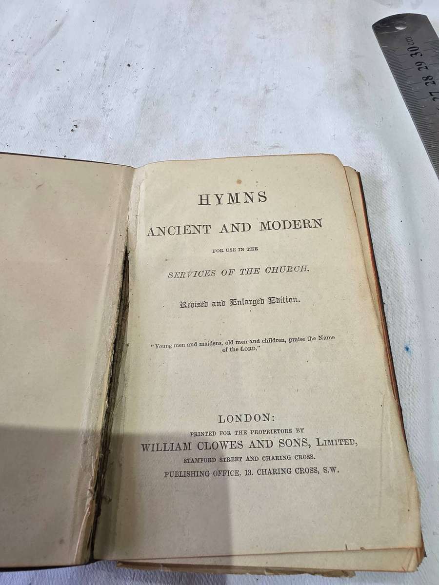 VERY OLD LEATHER BOUND(GOLD LEAF) SET OF TWO COMMON PRAYER AND HYMNS BOOK FROM THE CHURCH OF ENGLAND