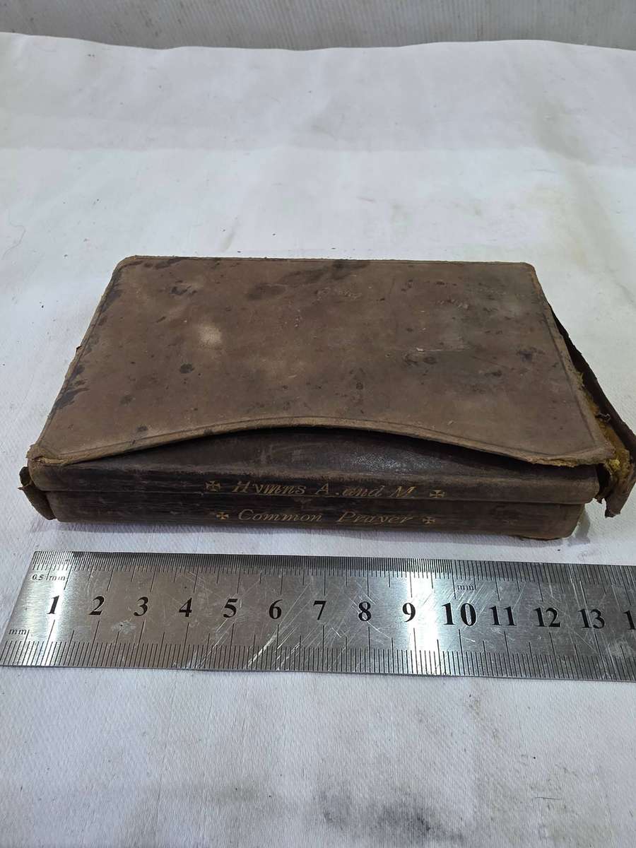 VERY OLD LEATHER BOUND(GOLD LEAF) SET OF TWO COMMON PRAYER AND HYMNS BOOK FROM THE CHURCH OF ENGLAND