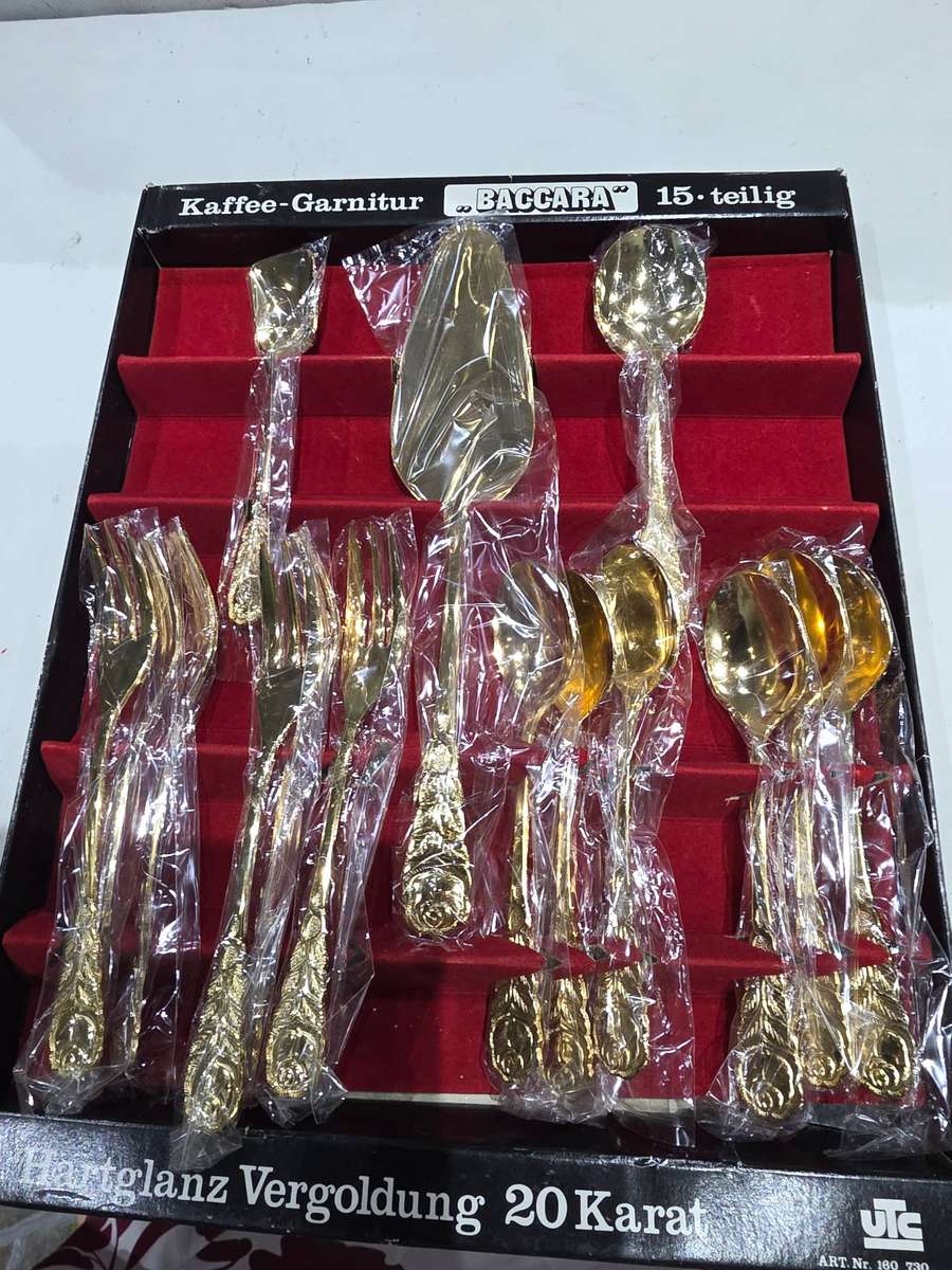 15 PIECE KAFFEE-GARNITUR BACCARA 20 KARAT CUTLERY SET
