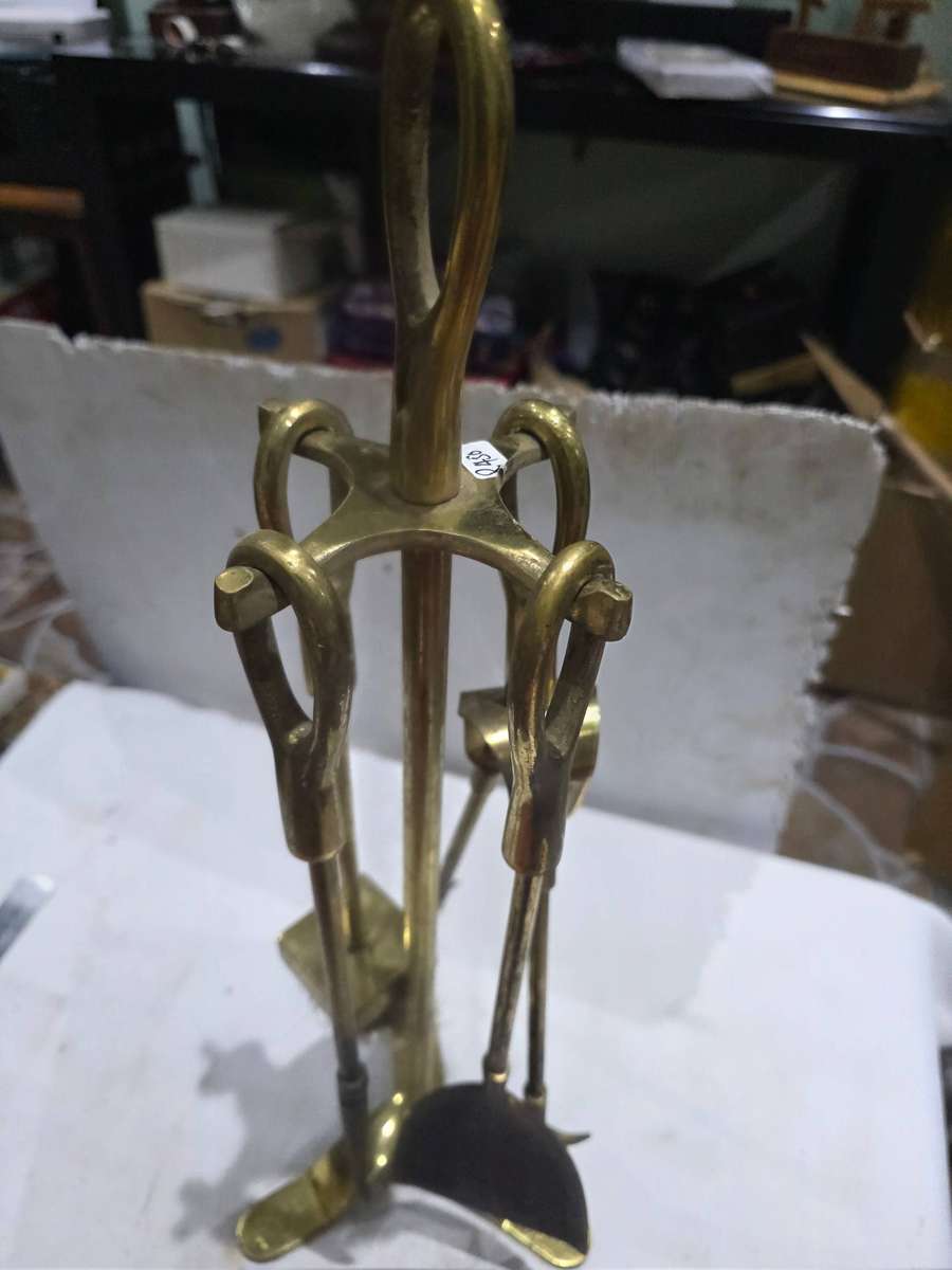VINTAGE BRASS FIREPLACE ITEM(5 PIECE)55CM HEIGHT