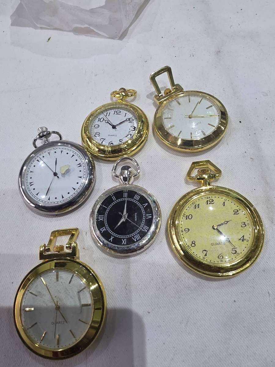 JOBLOT COLLECTABLE QUARTZ METAL  POCKETWATCHES-SEE DESCRIPTION