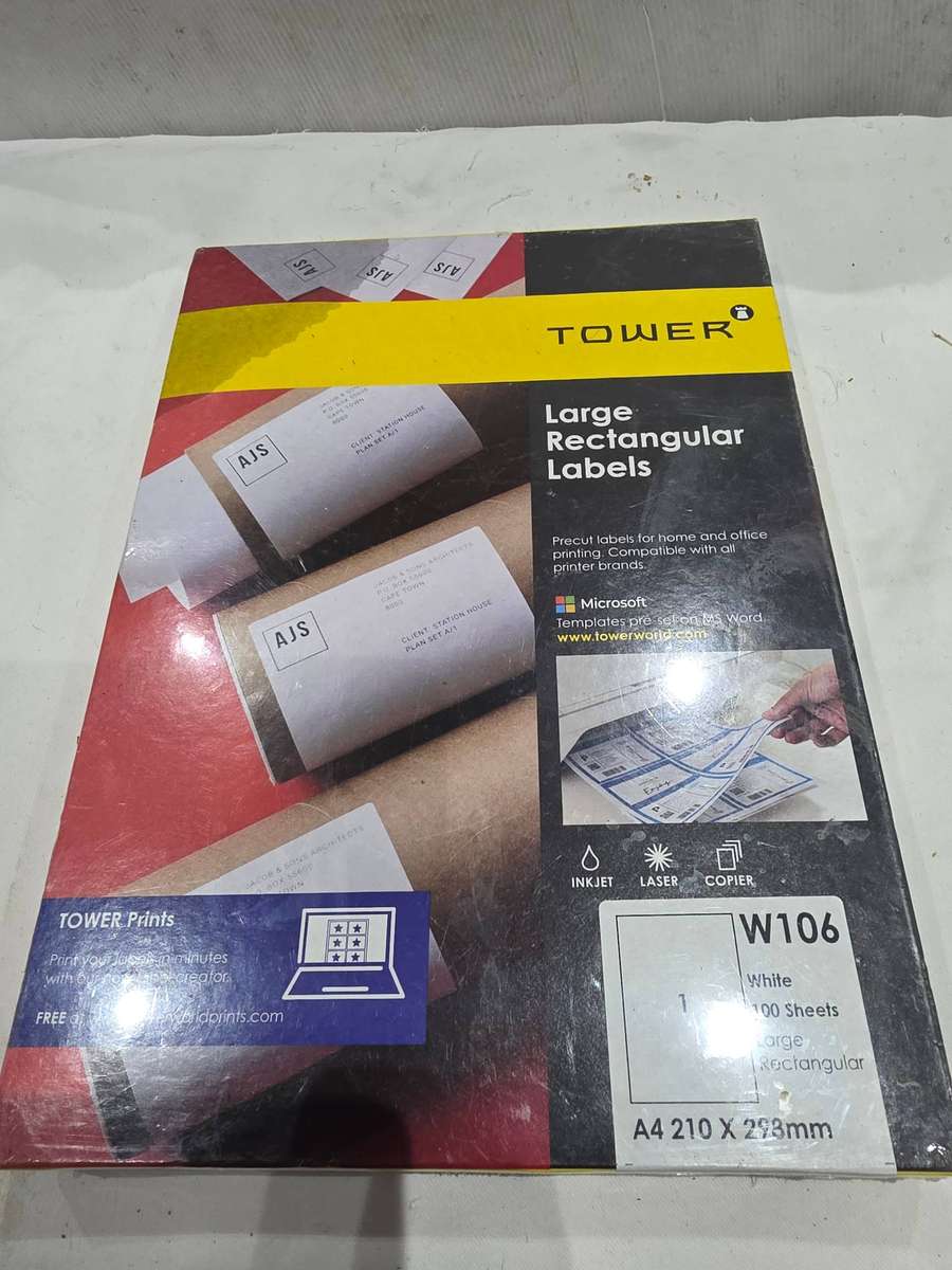 100 SHEETS A4 LARGE RECTANGULAR LABELS(210 X 298MM)