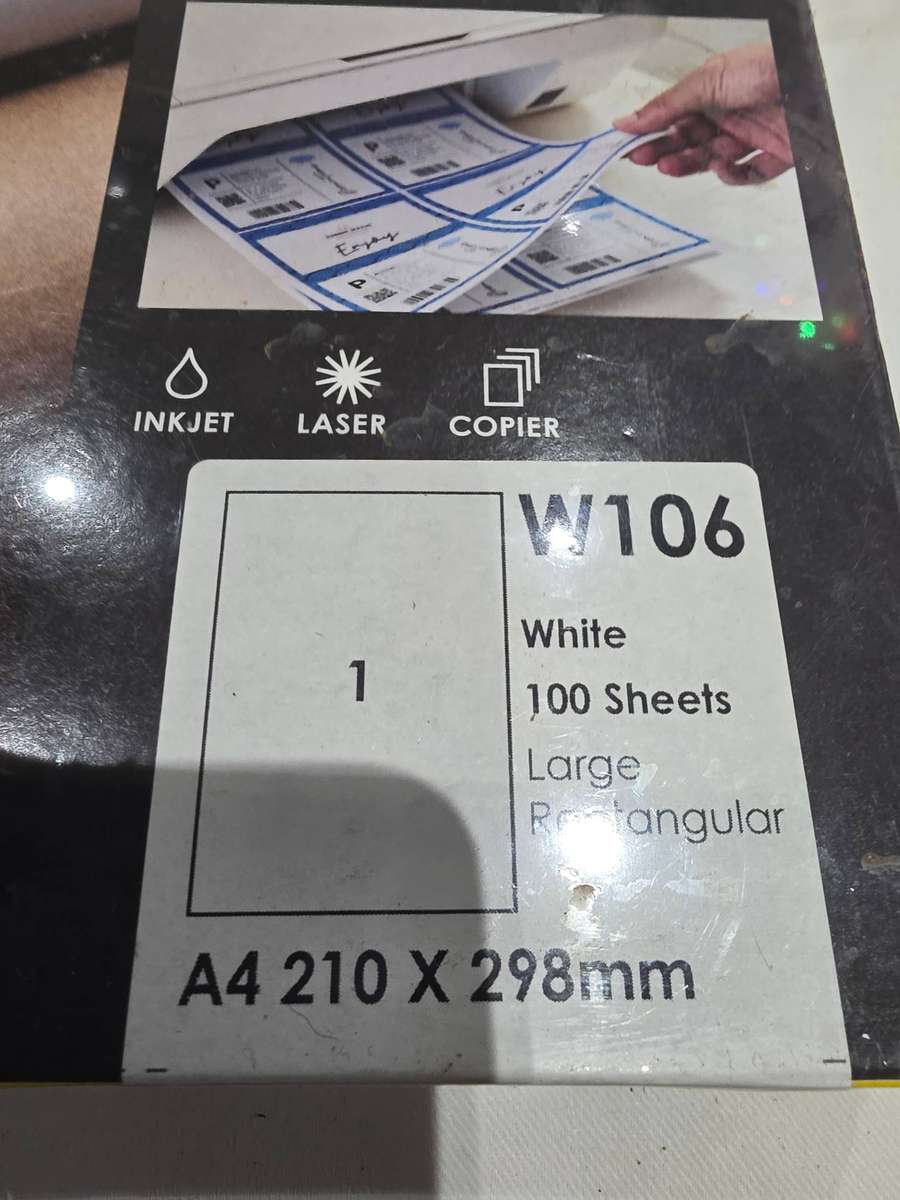 100 SHEETS A4 LARGE RECTANGULAR LABELS(210 X 298MM)