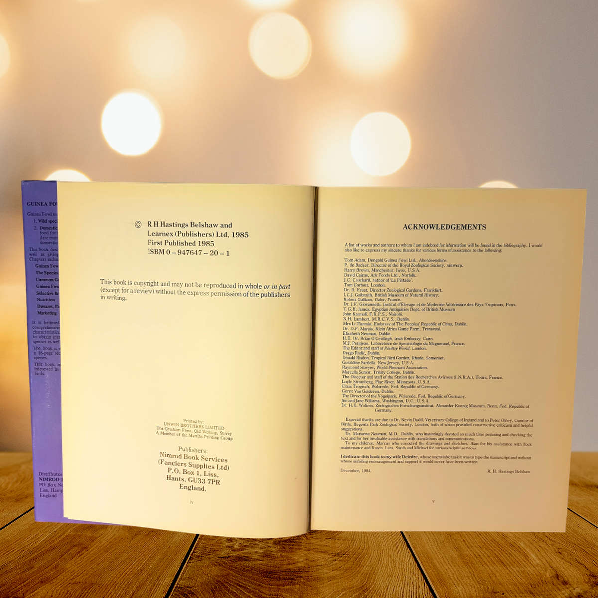 Guinea Fowl of the World by R.H. Hastings Belshaw - First Edition - Hardcover