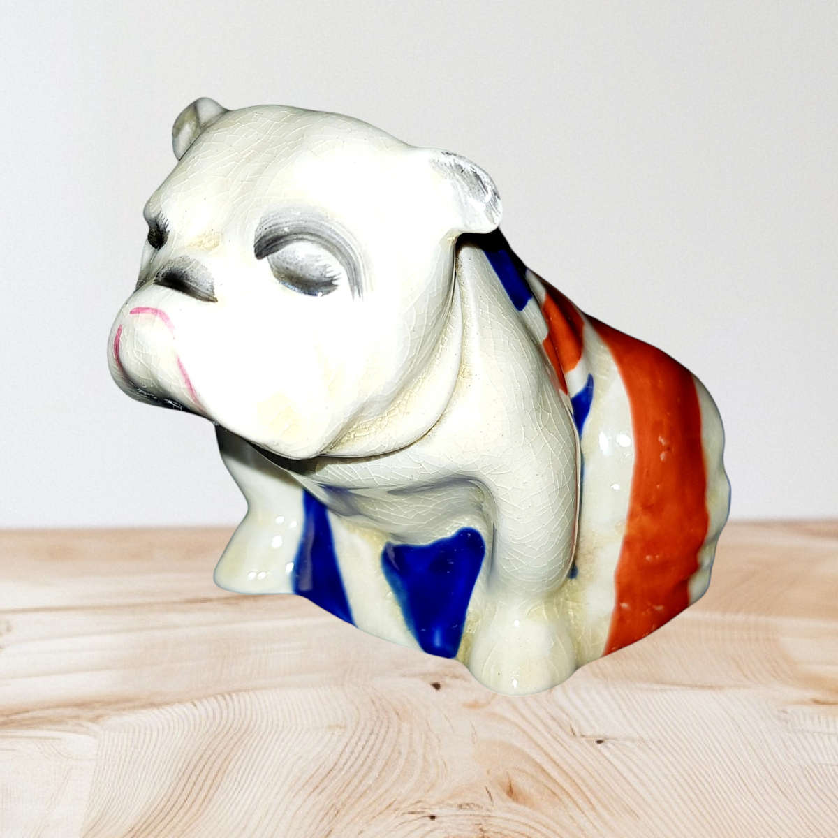 Small Royal Doulton Bulldog Draped in Union Jack - c. 1941
