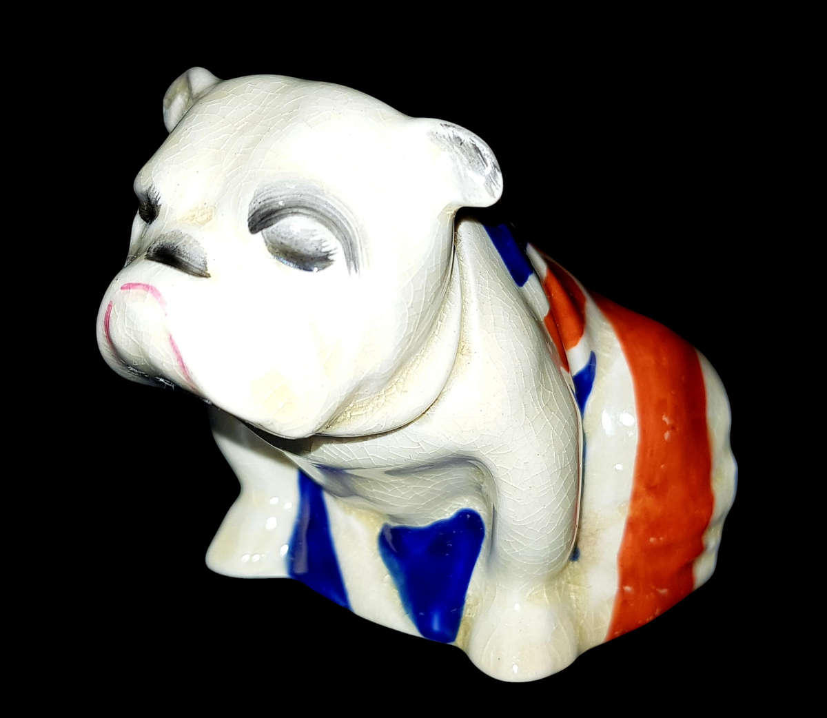 Small Royal Doulton Bulldog Draped in Union Jack - c. 1941