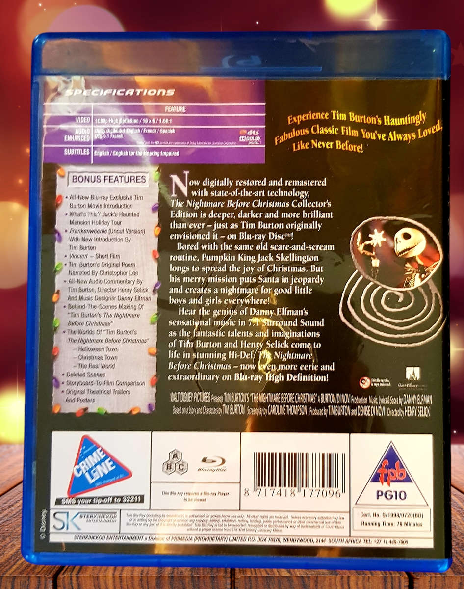 Blu-Ray - The Nightmare Before Christmas - Collector's Edition - Factory Sealed