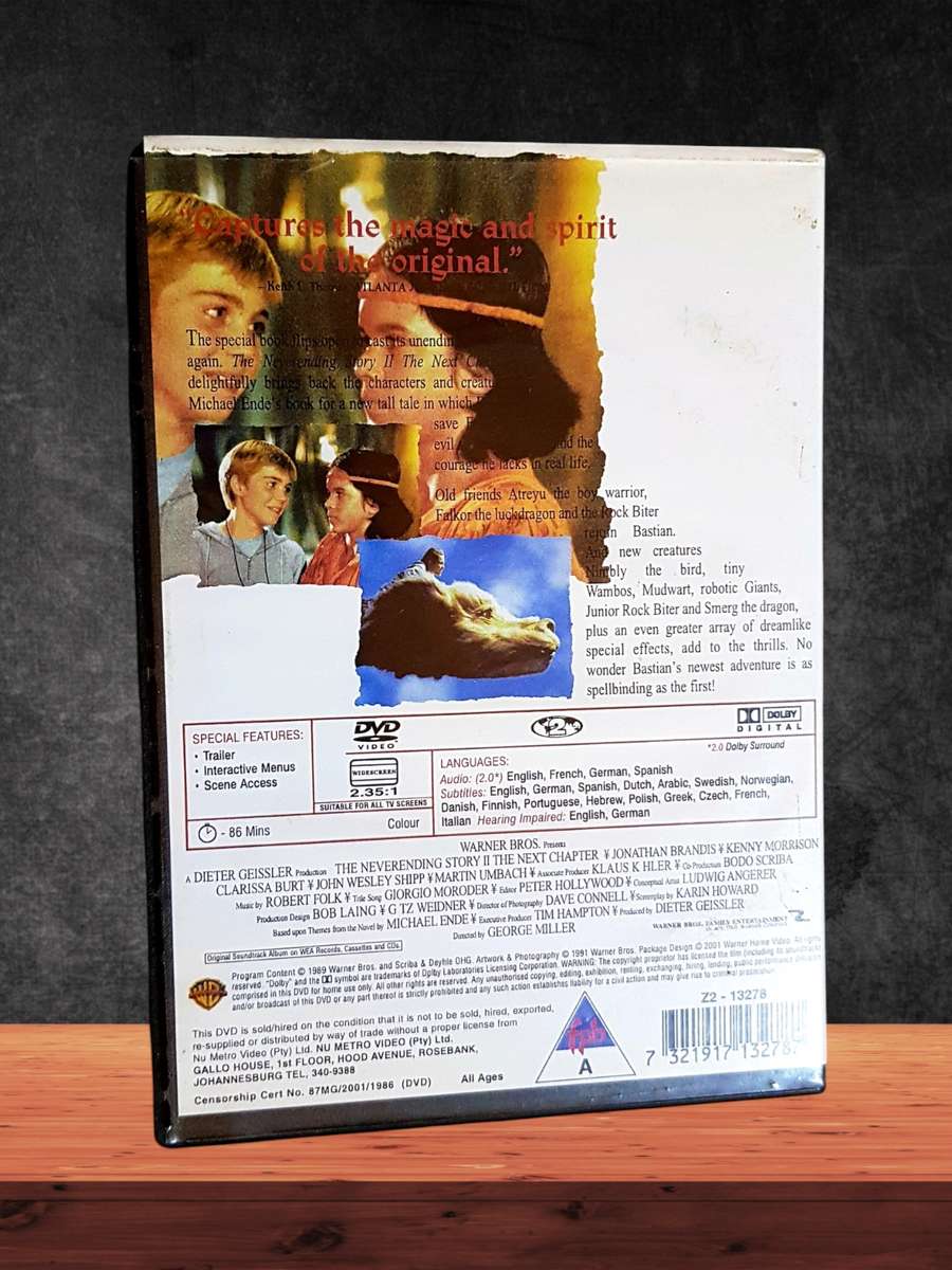 DVDs x 2 The NeverEnding Story & The NeverEnding Story II (The Next Chapter)