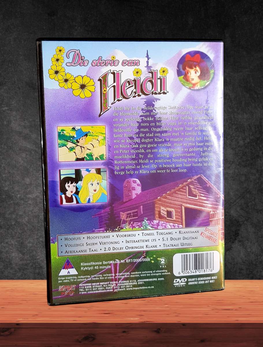 Die Storie van Heidi  Geanimeerde Fliek op DVD Afrikaans