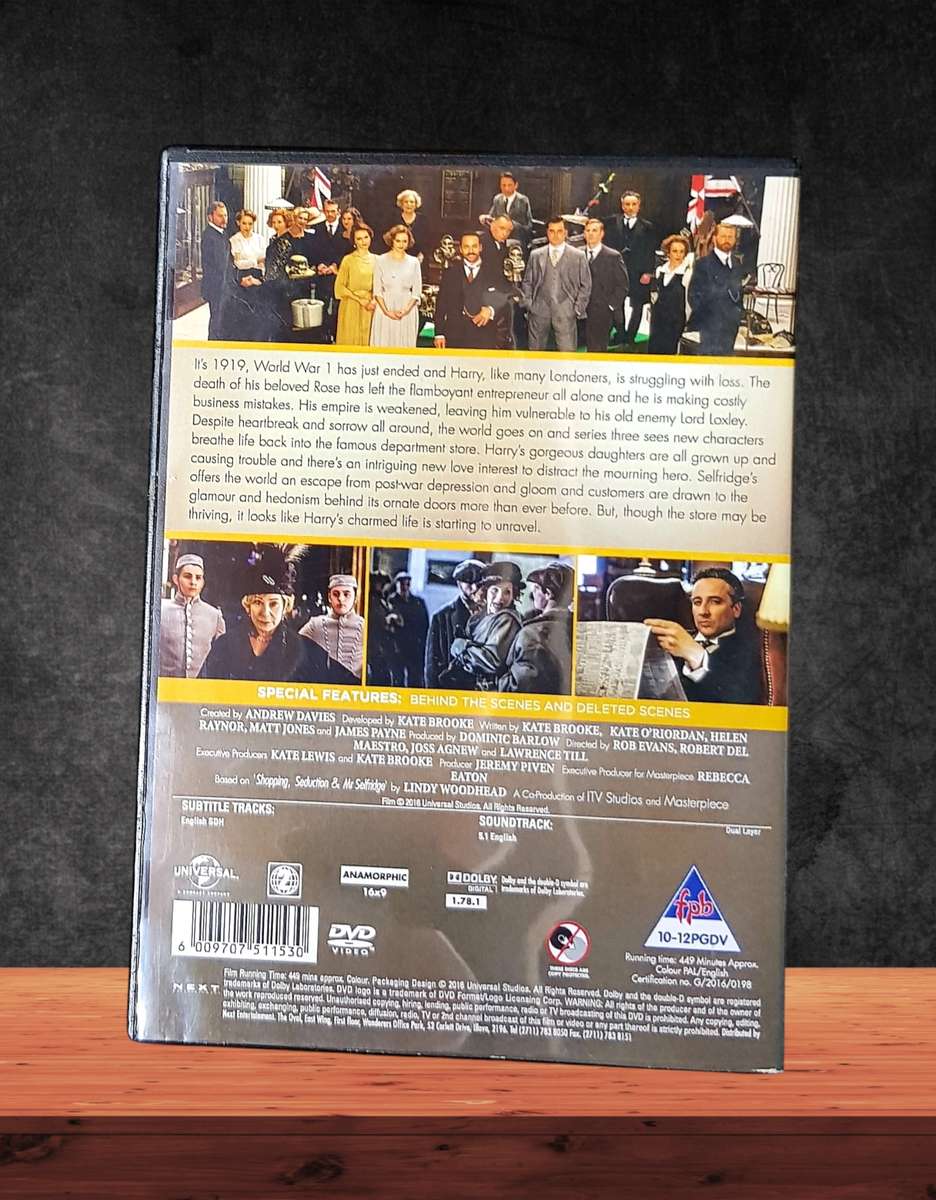 DVD Boxset x 4 Mr Selfridge Complete Seasons 1 to 4 12 Discs, Region 2