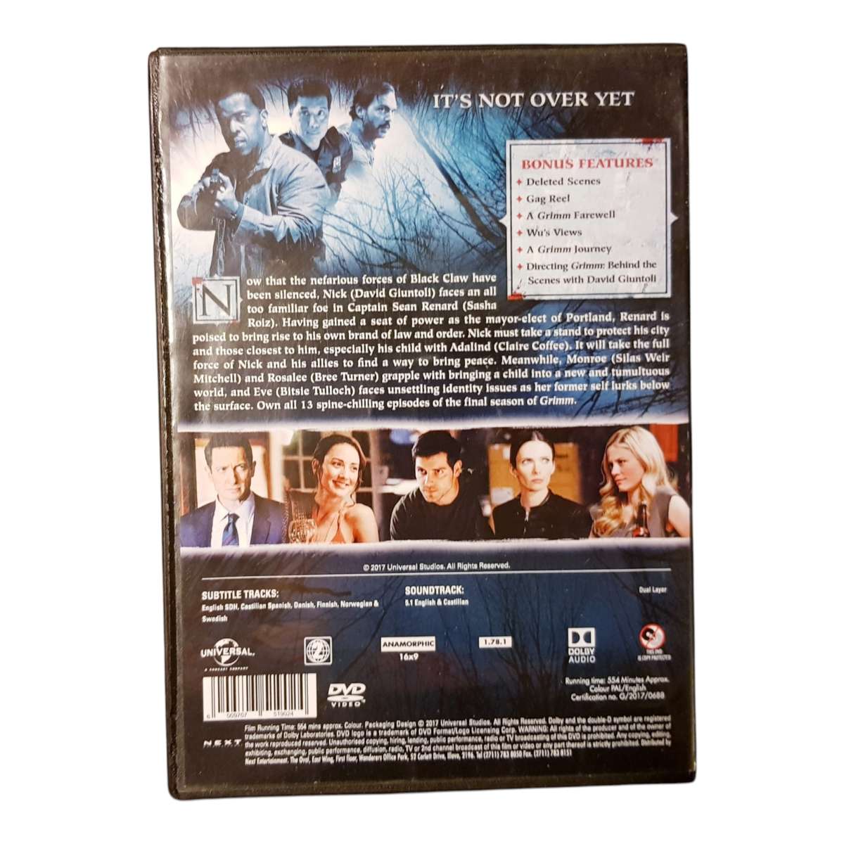 Grimm Season 6 (The Final Season) DVD Box Set Region 2 Very Good Condition Fantasy TV Series