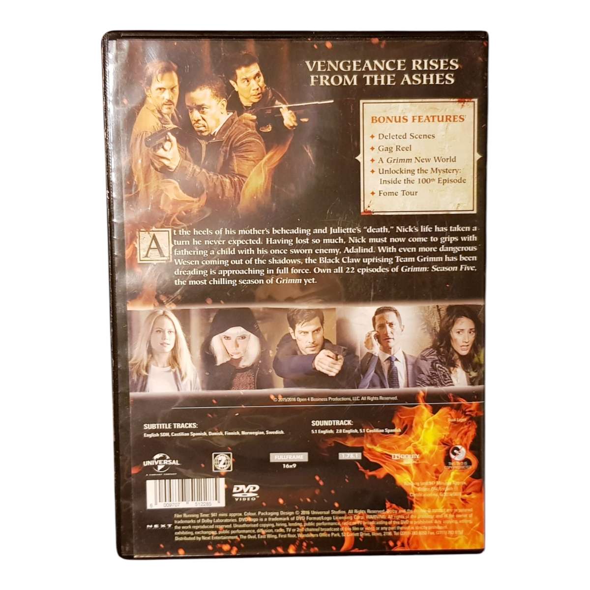 Grimm Season 5 DVD Box Set Region 2 Very Good Condition Fantasy TV Series