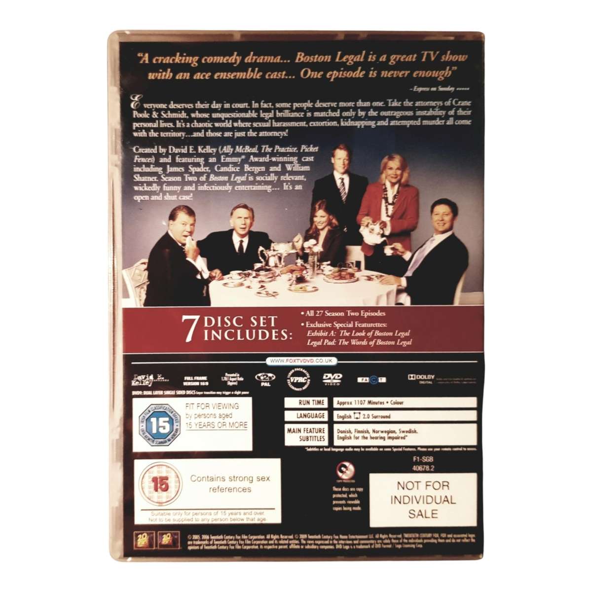 Boston Legal  The Complete Series DVD Box Set  Region 2  Very Good Condition