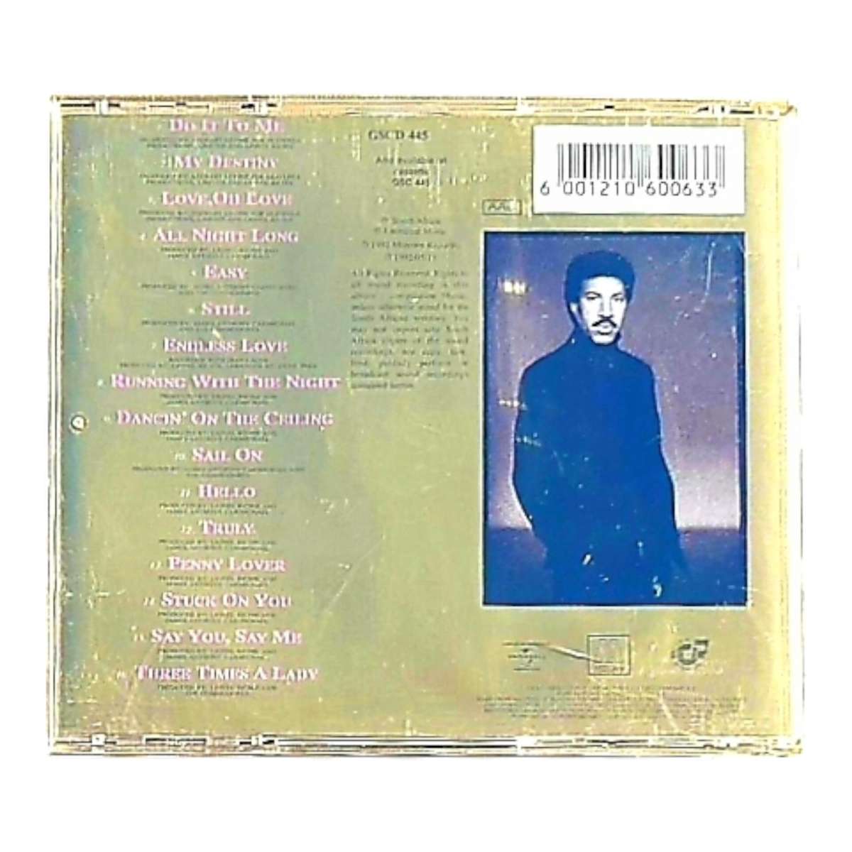 Lionel Richie Back To Front Good Condition