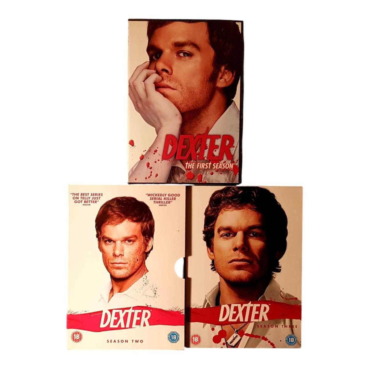 Dexter  Seasons 1 to 3 on 3 DVD Box Sets Region 2 | Very Good Condition Crime Drama Thriller