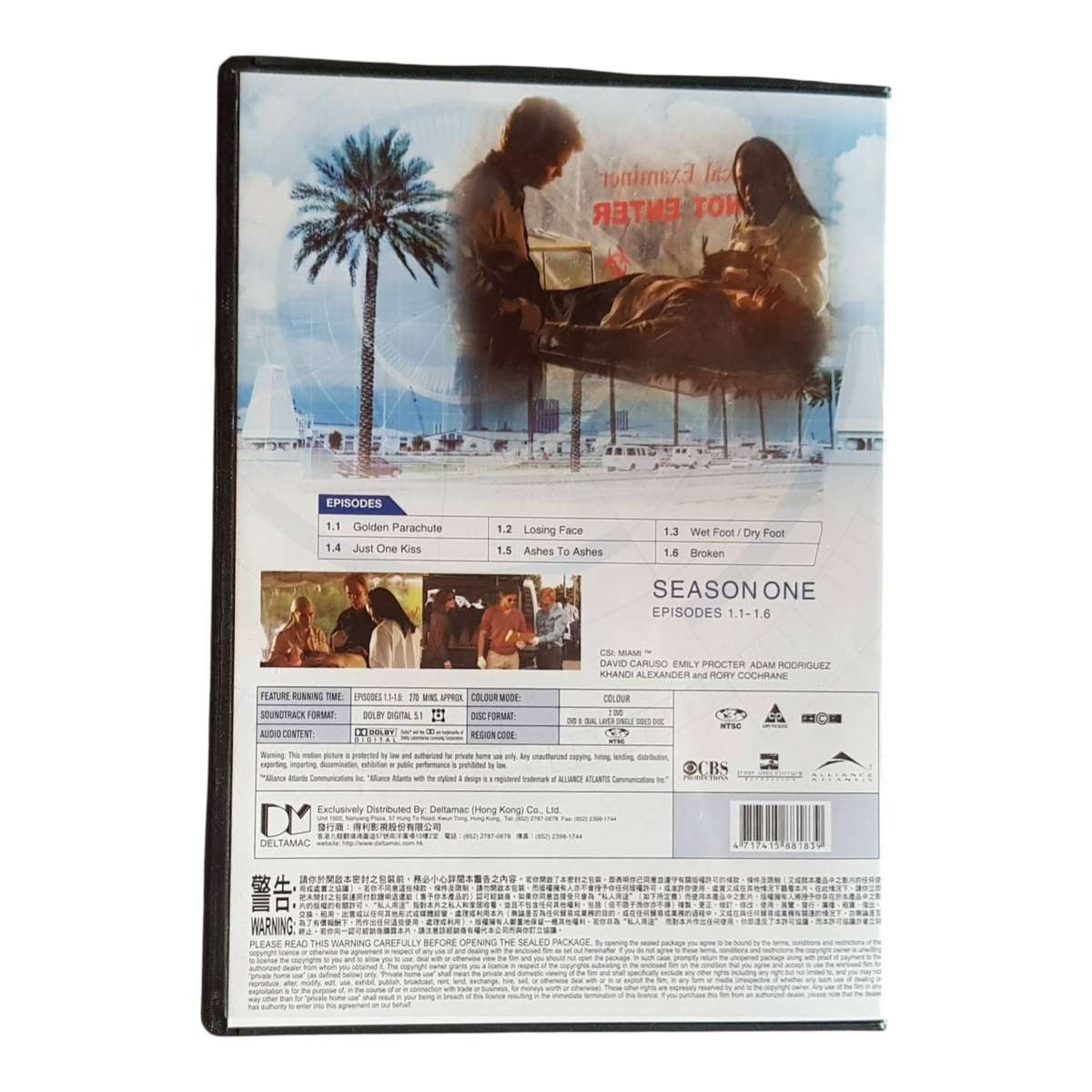 CSI: Miami - The Complete First Season - Region 3 NTSC DVD Box Set - Good Condition