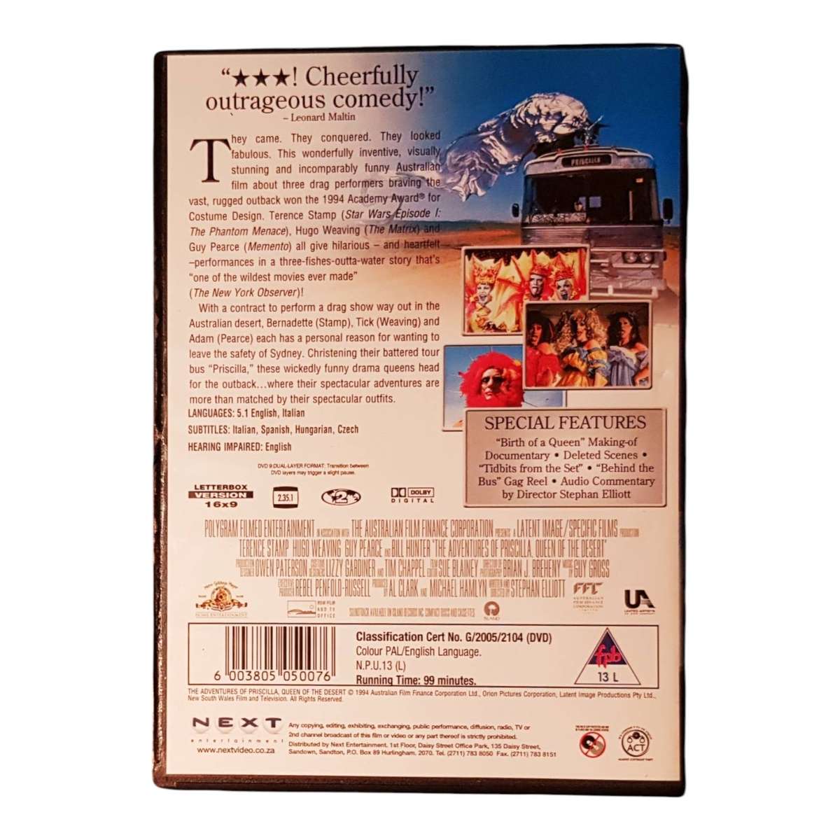 The Adventures of Priscilla, Queen of the Desert - DVD - Region 2 PAL - Very Good Condition