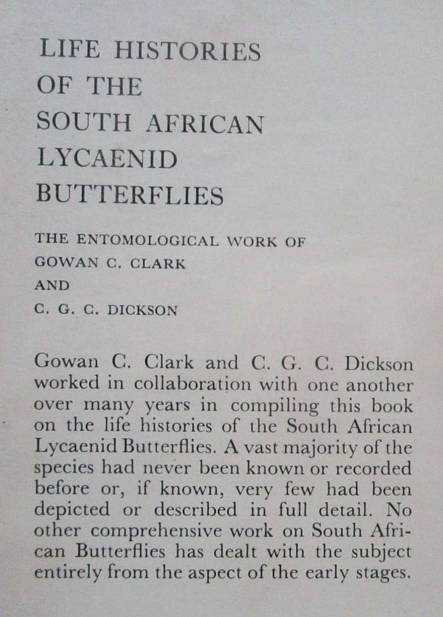 Life Histories of the South African Lycaenid Butterflies