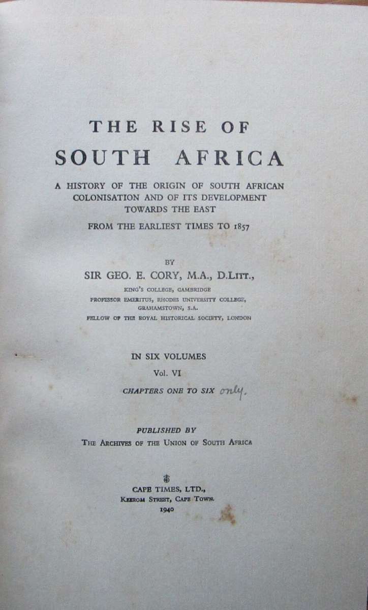 Archives Year Book for South African History Second Year Part I